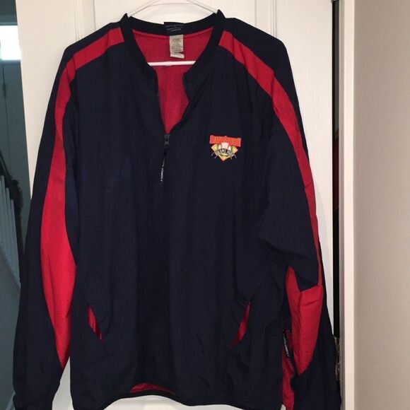 Blue men’s Cooperstown Field of Dreams Park pullover warm up baseball jacket - Picture 1 of 2